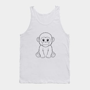 Cute Baby Gorilla Animal Outline Tank Top